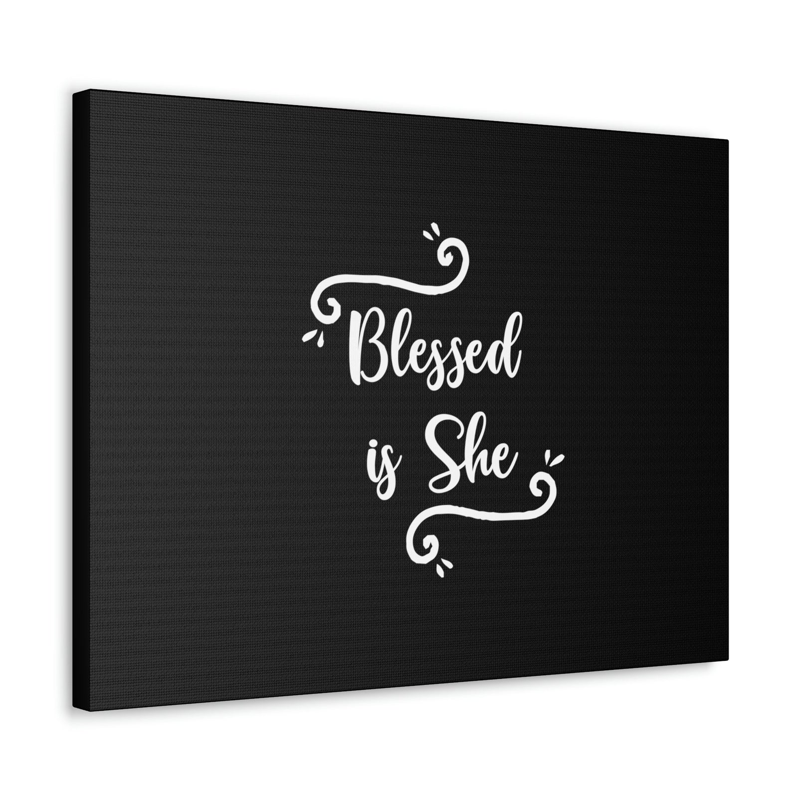 Scripture Walls Blessed Is She Luke 1:45 White Cursive Christian Wall Art Bible Verse Print Ready to Hang Unframed-Express Your Love Gifts