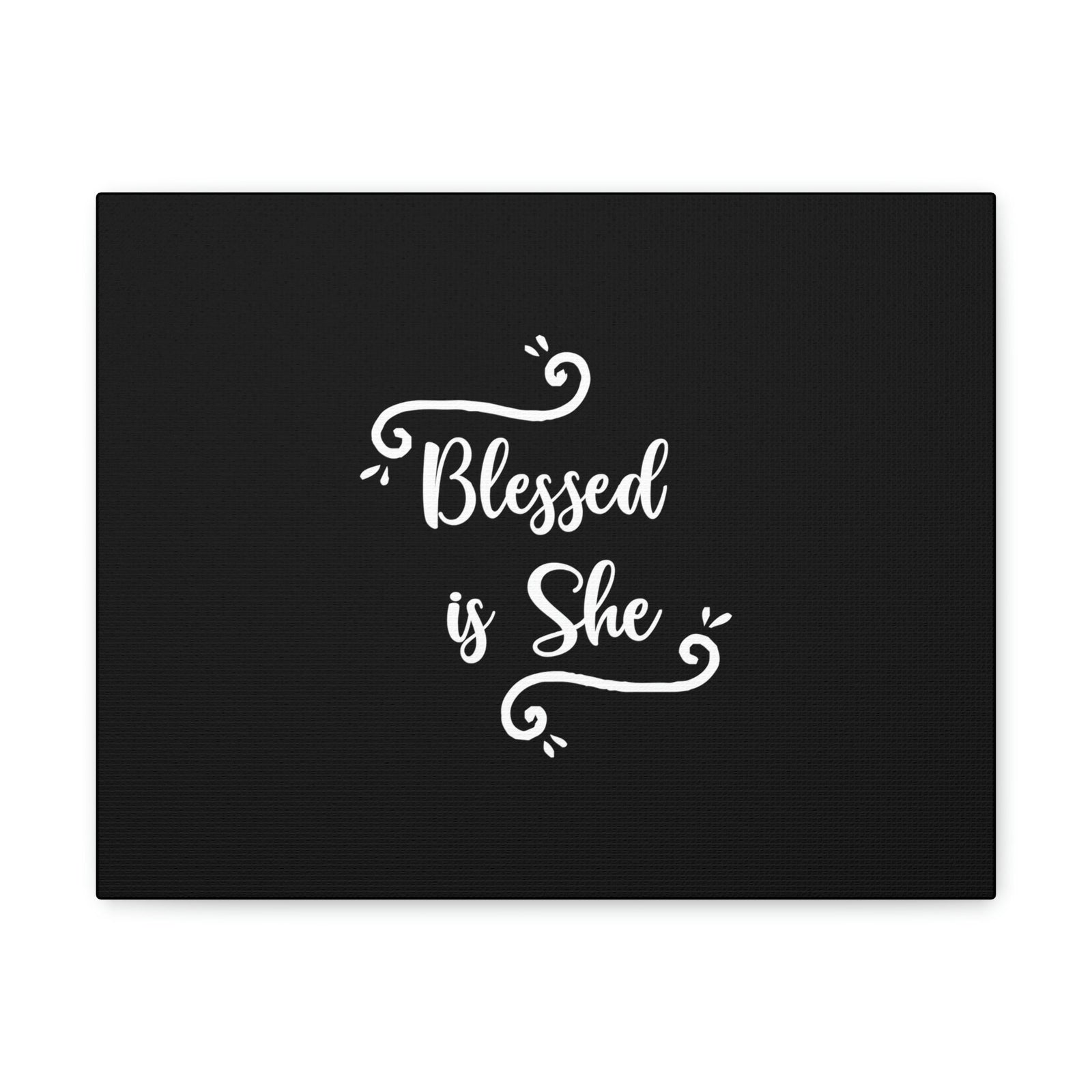 Scripture Walls Blessed Is She Luke 1:45 White Cursive Christian Wall Art Bible Verse Print Ready to Hang Unframed-Express Your Love Gifts