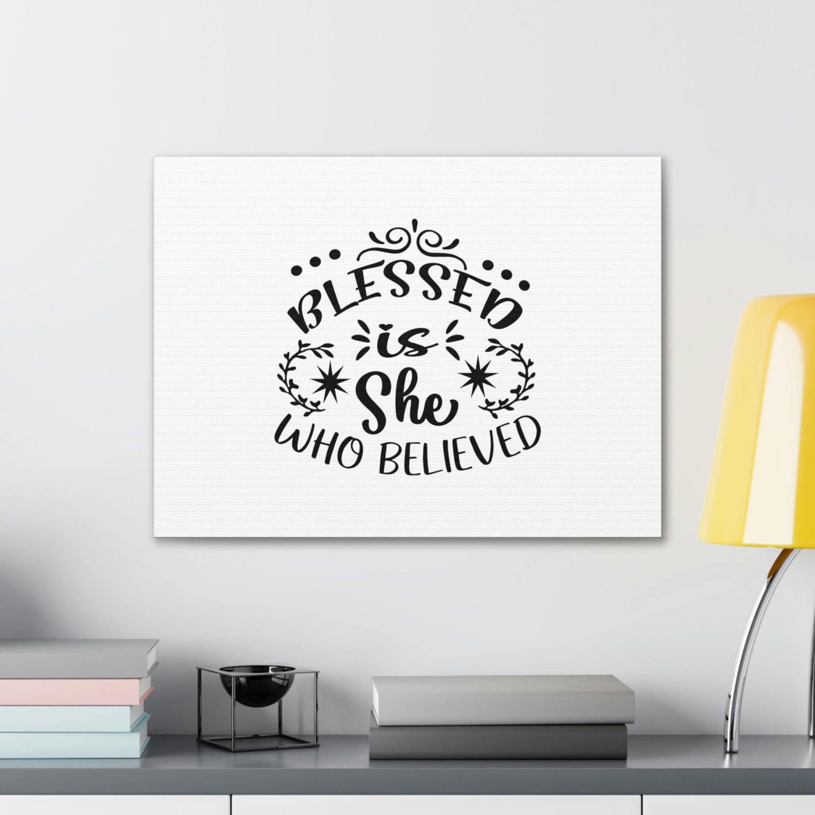 Scripture Walls Blessed Is She Who Believed Luke 1:45 Christian Wall Art Bible Verse Print Ready to Hang Unframed-Express Your Love Gifts