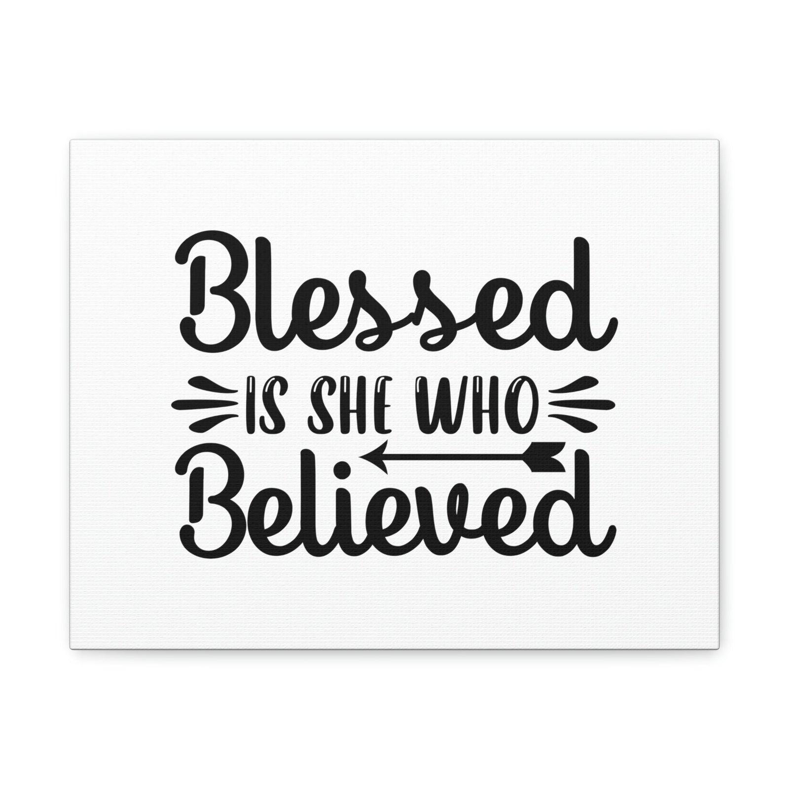 Scripture Walls Blessed Is She Who Believed Luke 1:45 Left Arrow Christian Wall Art Bible Verse Print Ready to Hang Unframed-Express Your Love Gifts