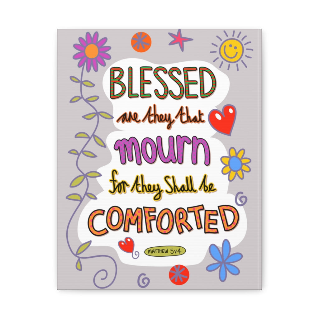 Scripture Walls Blessed Matthew 5:4 Bible Verse Canvas Christian Wall Art Ready to Hang Unframed-Express Your Love Gifts