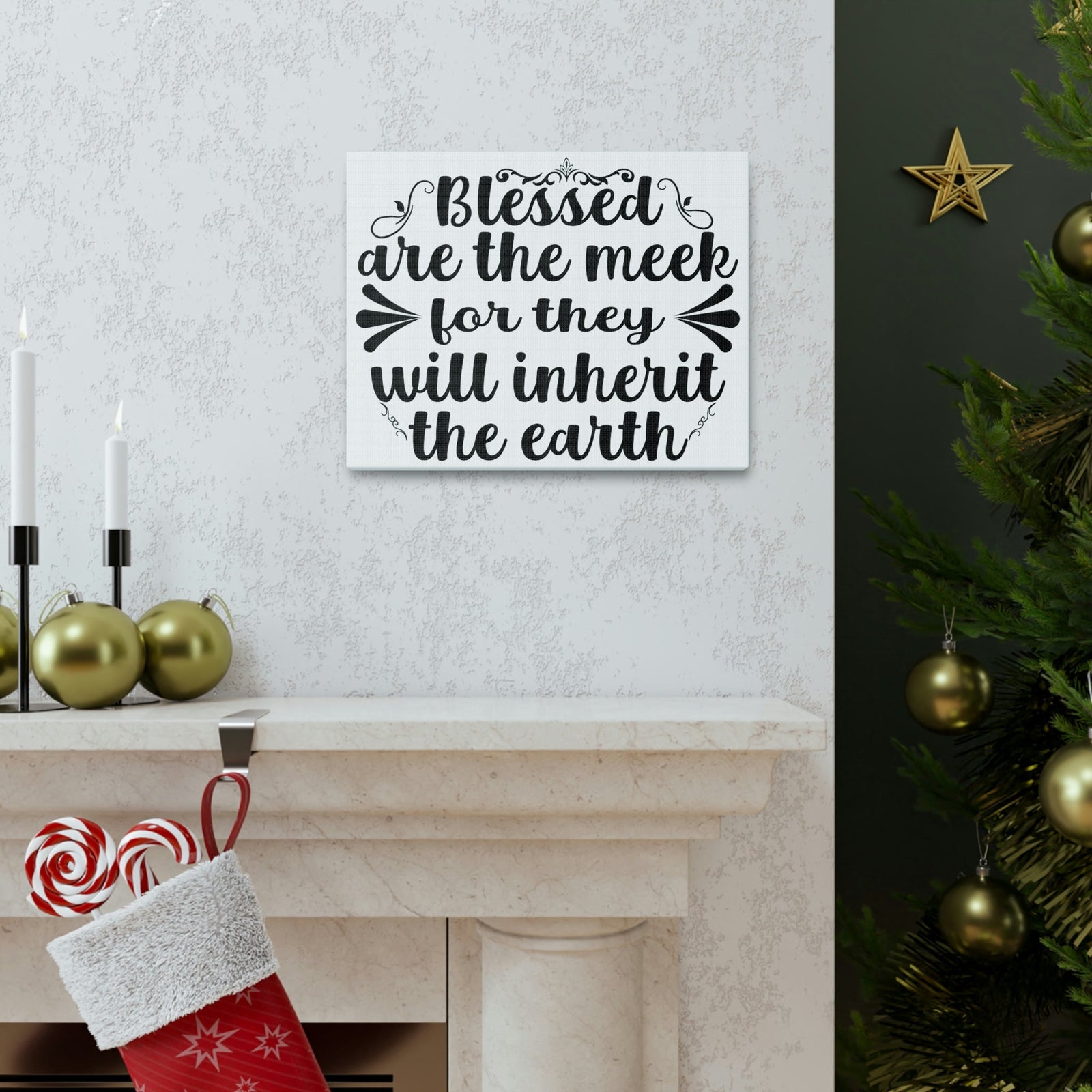 Scripture Walls Blessed Matthew 5:5 Christian Wall Art Print Ready to Hang Unframed-Express Your Love Gifts