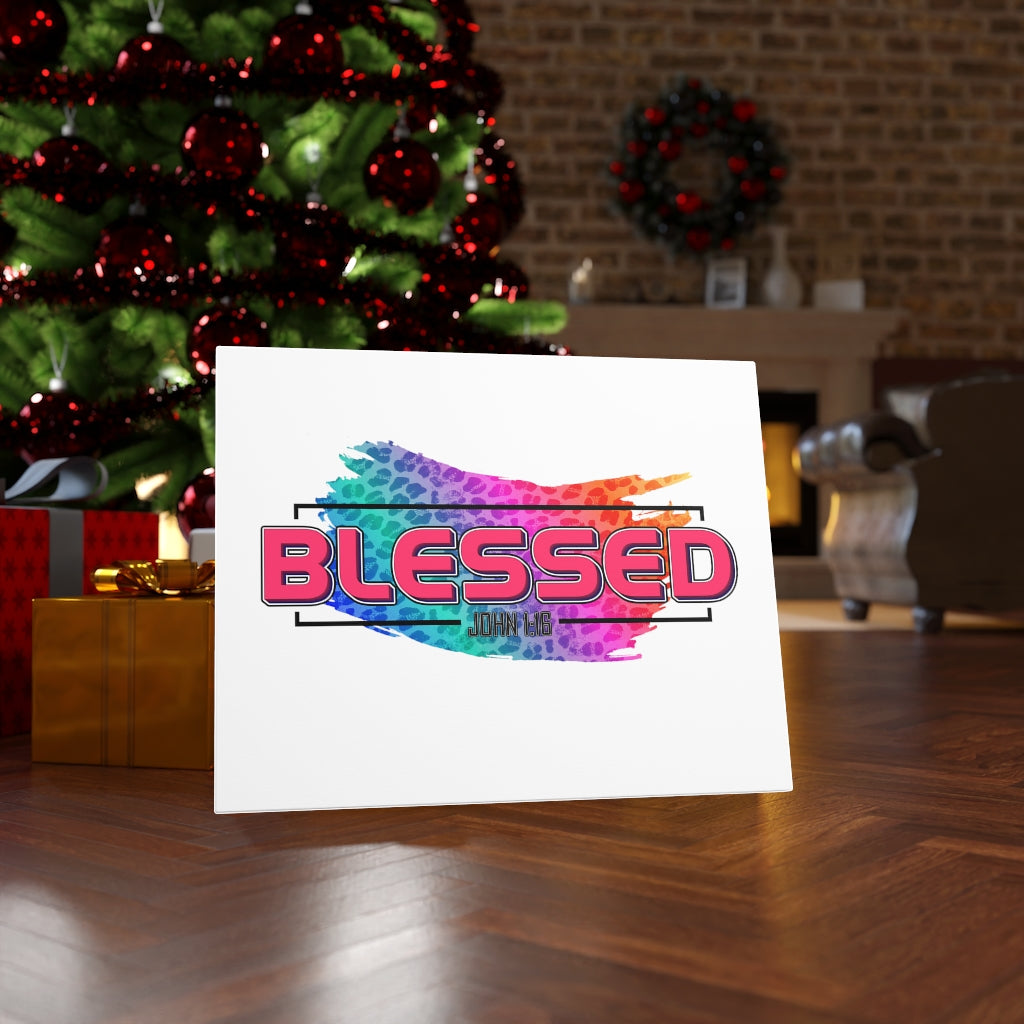 Scripture Walls Blessed Rainbow John 1:16 Bible Verse Canvas Christian Wall Art Ready to Hang Unframed-Express Your Love Gifts