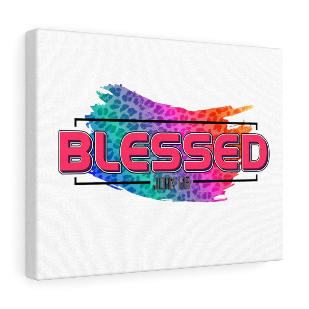 Scripture Walls Blessed Rainbow John 1:16 Bible Verse Canvas Christian Wall Art Ready to Hang Unframed-Express Your Love Gifts