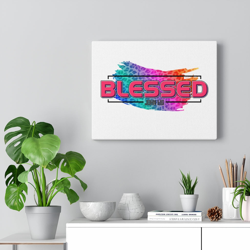Scripture Walls Blessed Rainbow John 1:16 Bible Verse Canvas Christian Wall Art Ready to Hang Unframed-Express Your Love Gifts