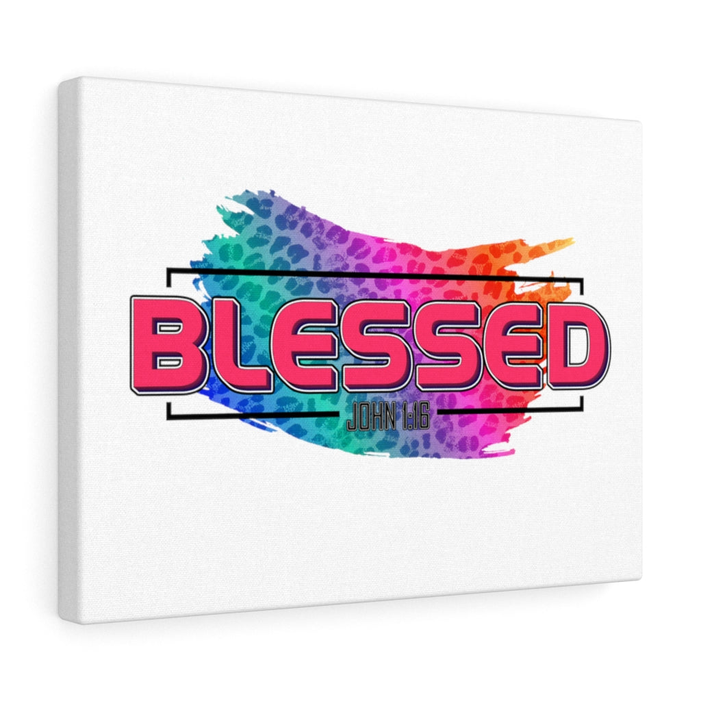 Scripture Walls Blessed Rainbow John 1:16 Bible Verse Canvas Christian Wall Art Ready to Hang Unframed-Express Your Love Gifts