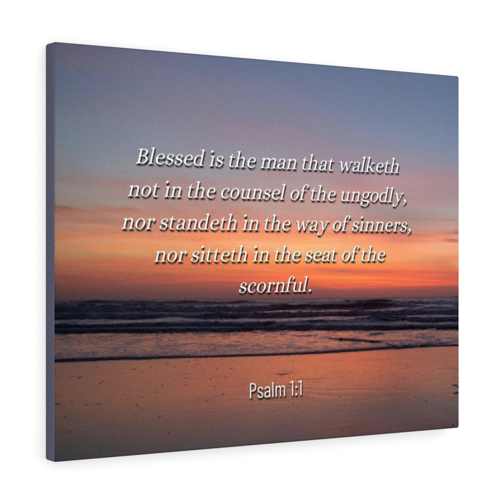 Scripture Walls Blessed Sky Psalm 1:1 Bible Verse Canvas Christian Wall Art Ready to Hang Unframed-Express Your Love Gifts