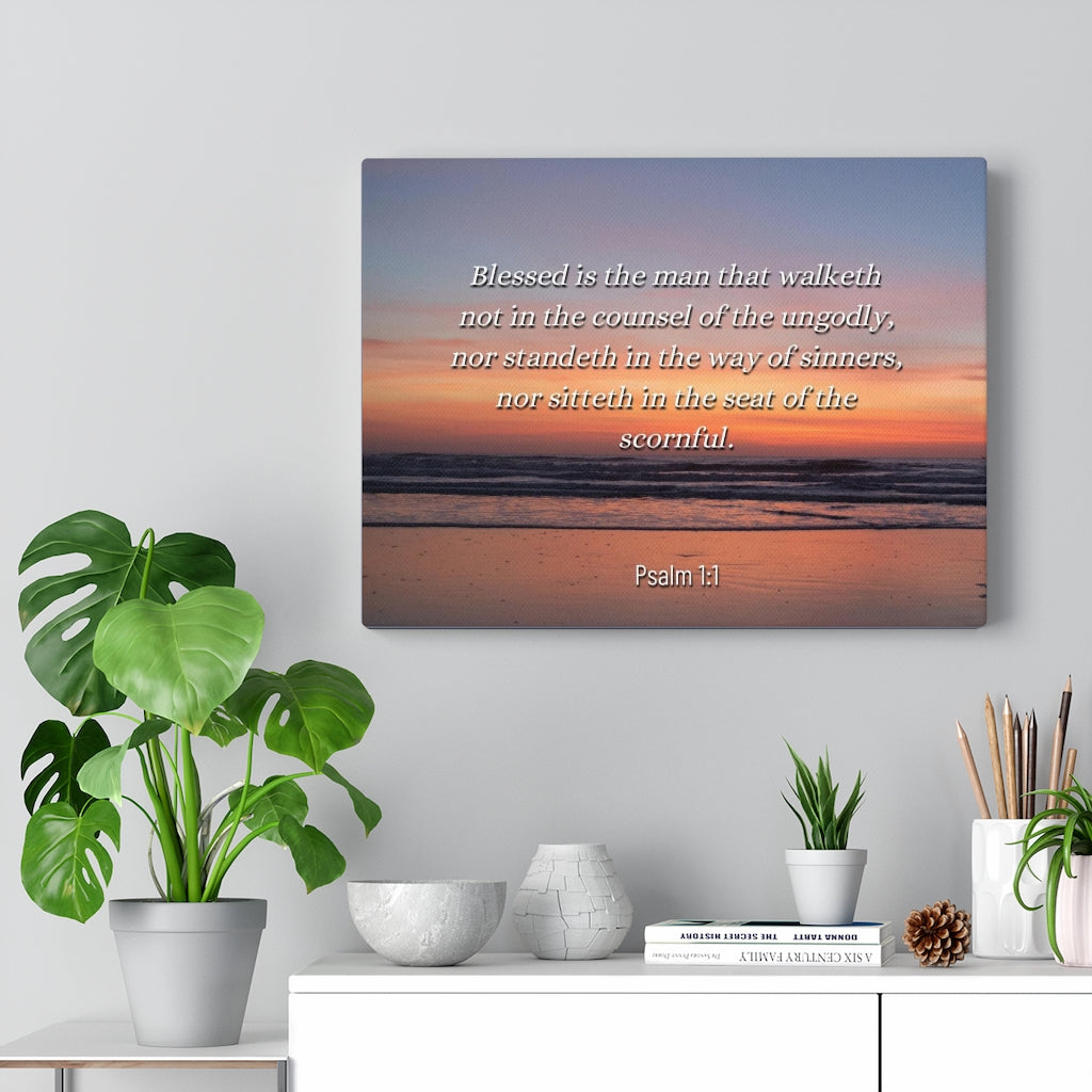 Scripture Walls Blessed Sky Psalm 1:1 Bible Verse Canvas Christian Wall Art Ready to Hang Unframed-Express Your Love Gifts
