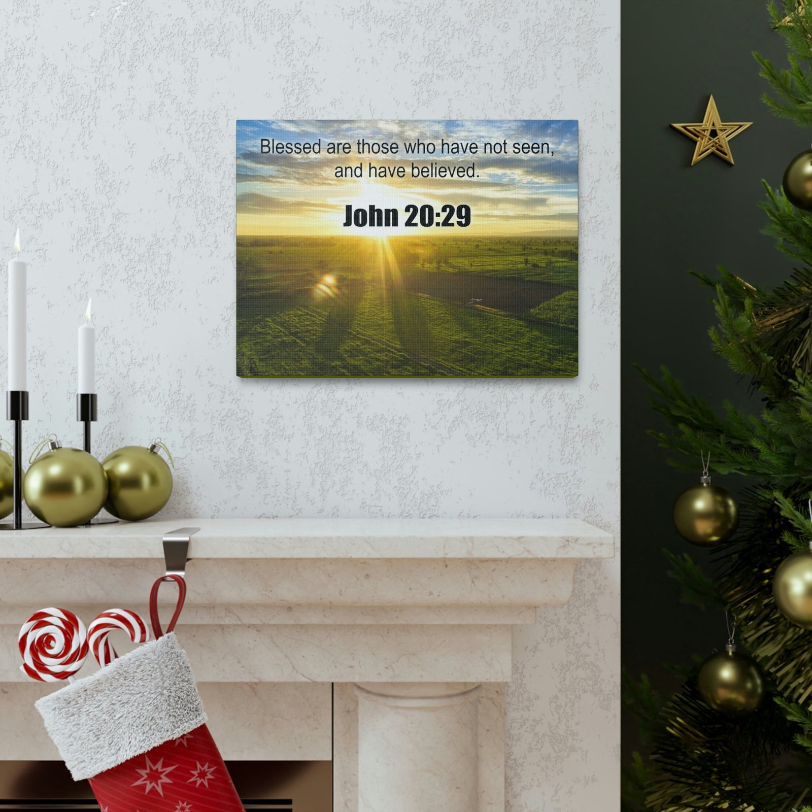 Scripture Walls Blessed Those Who Have Believed John 20:29 Bible Verse Canvas Christian Wall Art Ready to Hang Unframed-Express Your Love Gifts