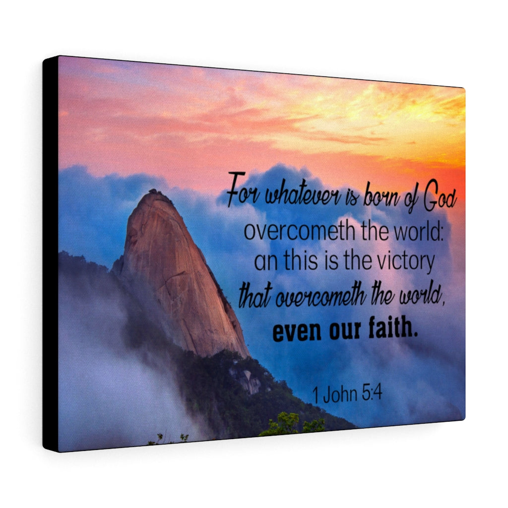 Scripture Walls Born of God 1 John 5:4 Bible Verse Canvas Christian Wall Art Ready to Hang Unframed-Express Your Love Gifts