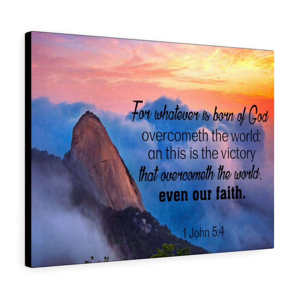 Scripture Walls Born of God 1 John 5:4 Bible Verse Canvas Christian Wall Art Ready to Hang Unframed-Express Your Love Gifts
