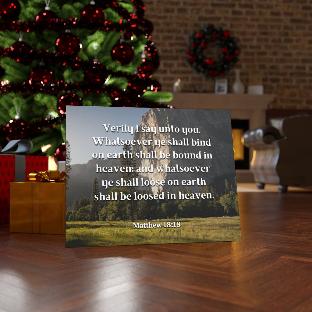 Scripture Walls Bound In Heaven Matthew 18:18 Bible Verse Canvas Christian Wall Art Ready to Hang Unframed-Express Your Love Gifts