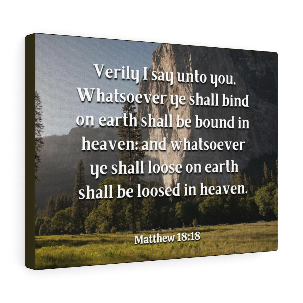 Scripture Walls Bound In Heaven Matthew 18:18 Bible Verse Canvas Christian Wall Art Ready to Hang Unframed-Express Your Love Gifts