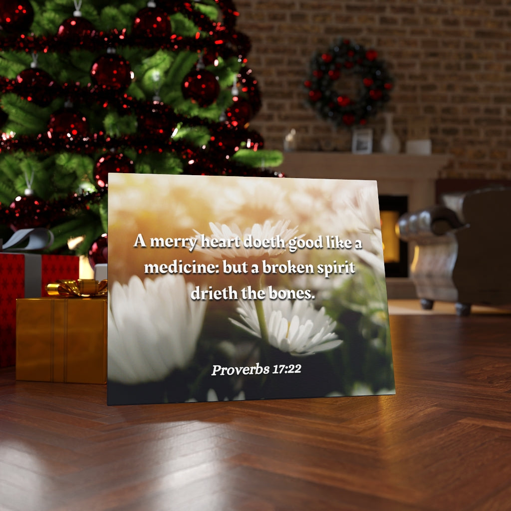 Scripture Walls Broken Spirit Proverbs 17:22 Bible Verse Canvas Christian Wall Art Ready to Hang Unframed-Express Your Love Gifts