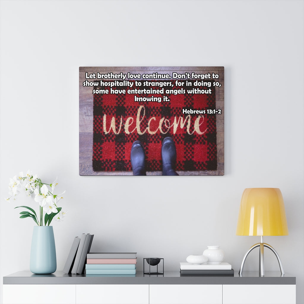 Scripture Walls Brotherly Love Hebrews 13:1-2 Bible Verse Canvas Christian Wall Art Ready to Hang Unframed-Express Your Love Gifts