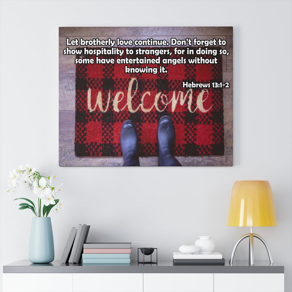 Scripture Walls Brotherly Love Hebrews 13:1-2 Bible Verse Canvas Christian Wall Art Ready to Hang Unframed-Express Your Love Gifts