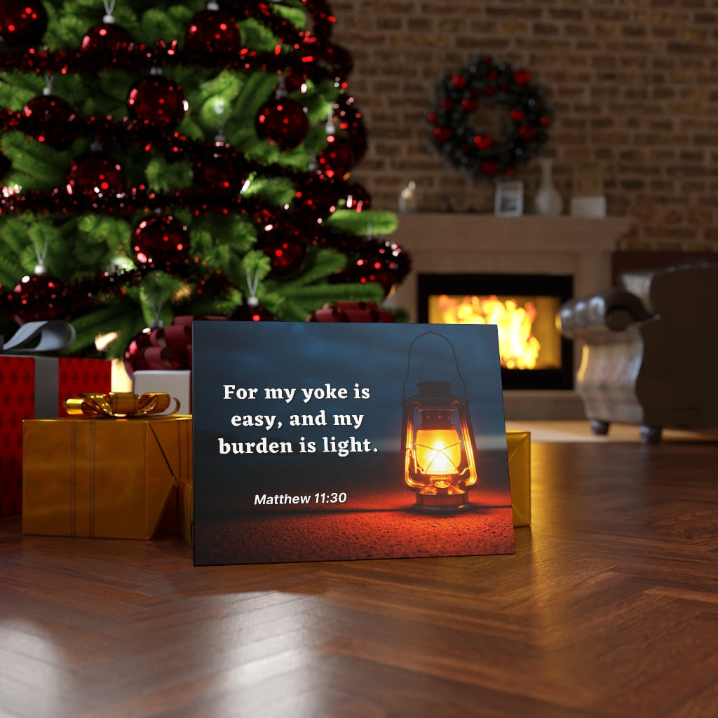 Scripture Walls Burden Is Light Matthew 11:30 Bible Verse Canvas Christian Wall Art Ready to Hang Unframed-Express Your Love Gifts