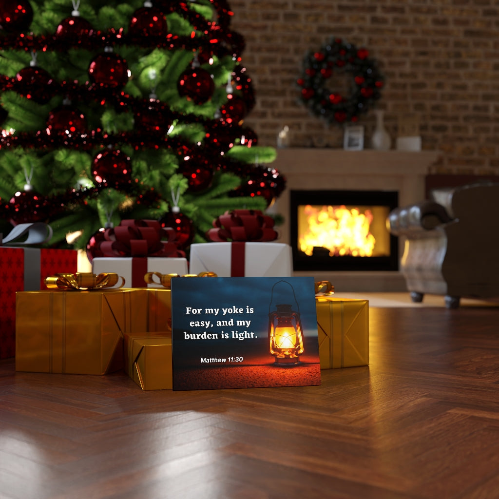 Scripture Walls Burden Is Light Matthew 11:30 Bible Verse Canvas Christian Wall Art Ready to Hang Unframed-Express Your Love Gifts