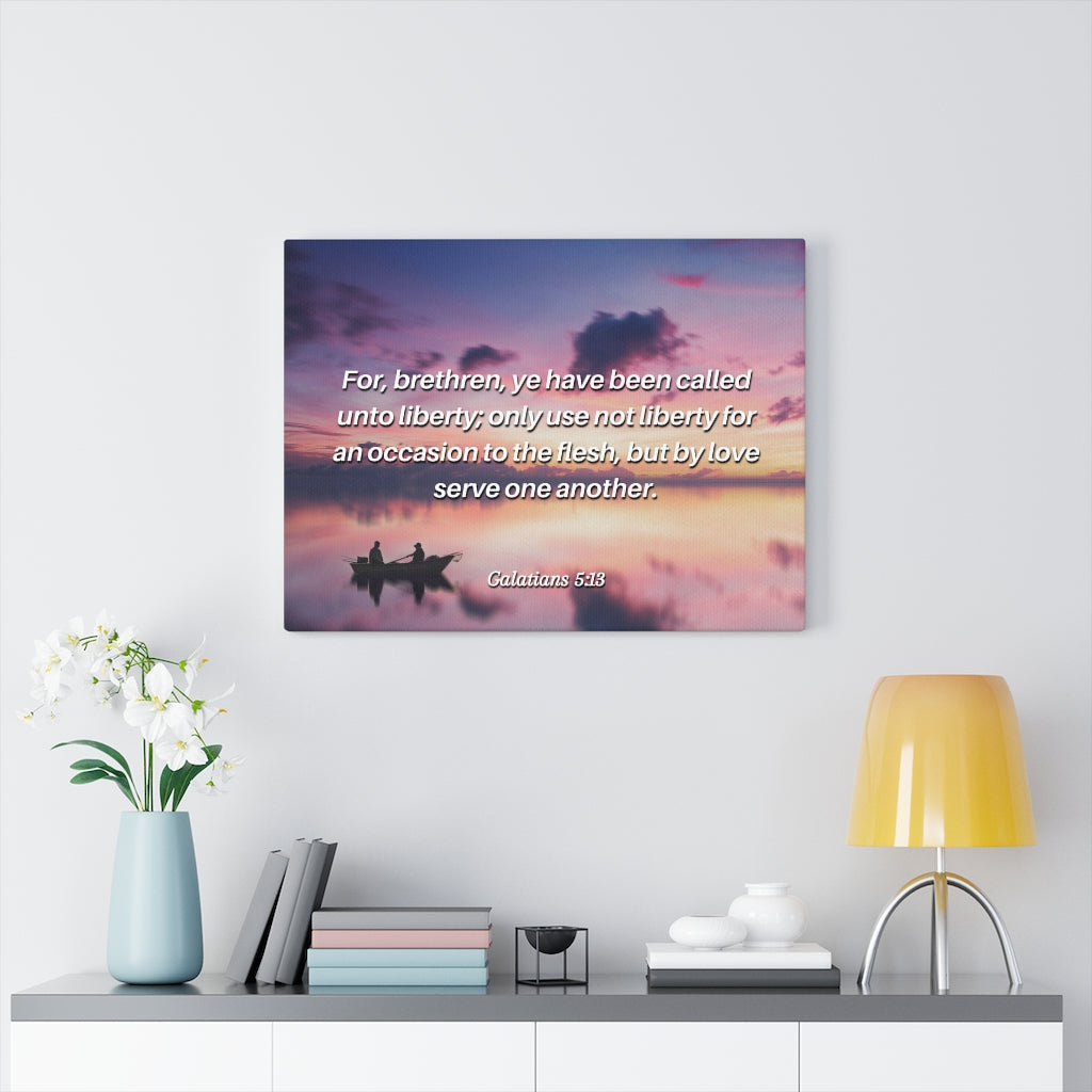 Scripture Walls But By Love Galatians 5:13 Bible Verse Canvas Christian Wall Art Ready to Hang Unframed-Express Your Love Gifts