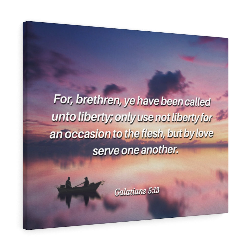 Scripture Walls But By Love Galatians 5:13 Bible Verse Canvas Christian Wall Art Ready to Hang Unframed-Express Your Love Gifts