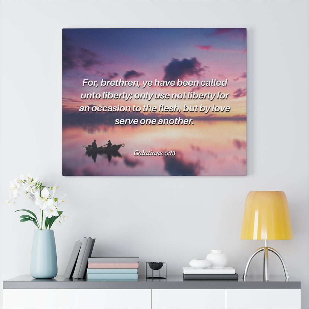 Scripture Walls But By Love Galatians 5:13 Bible Verse Canvas Christian Wall Art Ready to Hang Unframed-Express Your Love Gifts