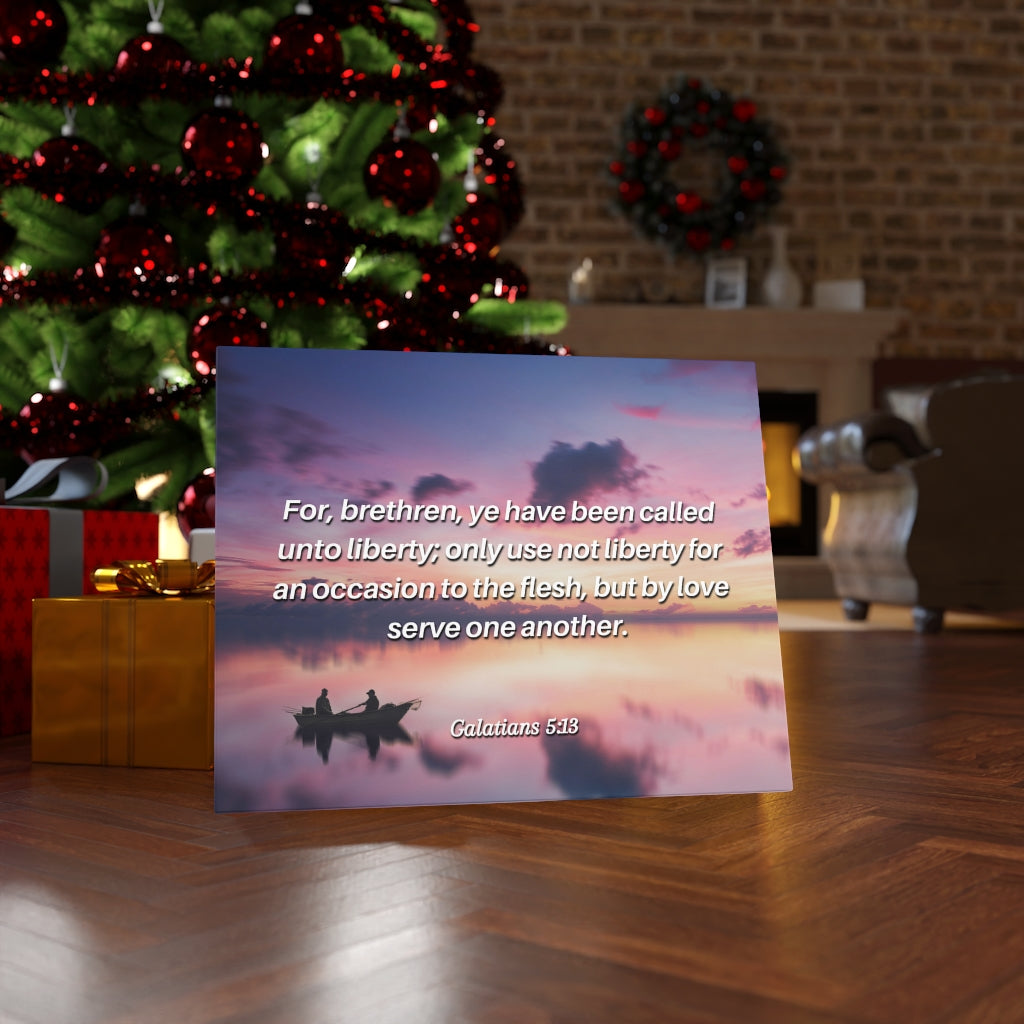 Scripture Walls But By Love Galatians 5:13 Bible Verse Canvas Christian Wall Art Ready to Hang Unframed-Express Your Love Gifts