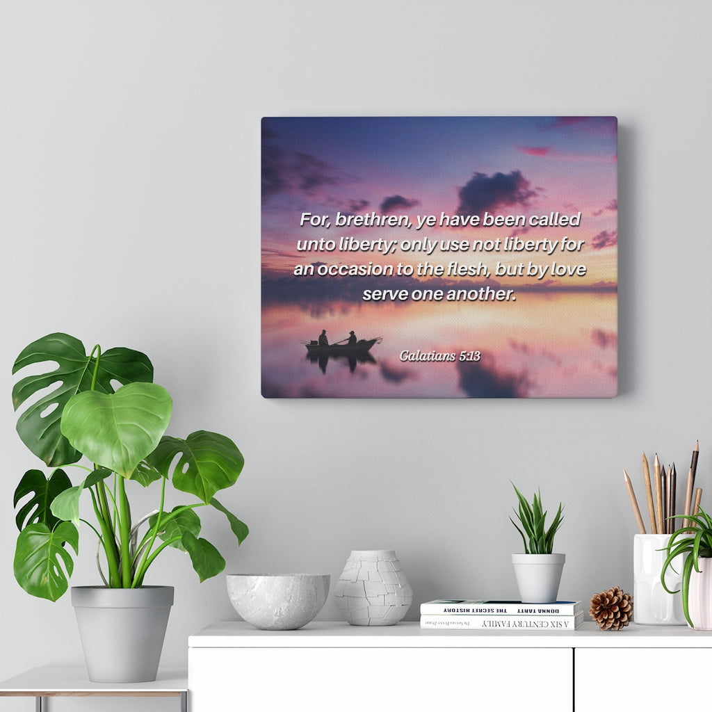Scripture Walls But By Love Galatians 5:13 Bible Verse Canvas Christian Wall Art Ready to Hang Unframed-Express Your Love Gifts