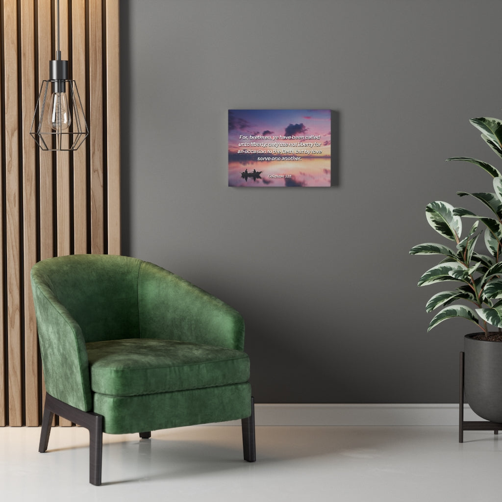 Scripture Walls But By Love Galatians 5:13 Bible Verse Canvas Christian Wall Art Ready to Hang Unframed-Express Your Love Gifts
