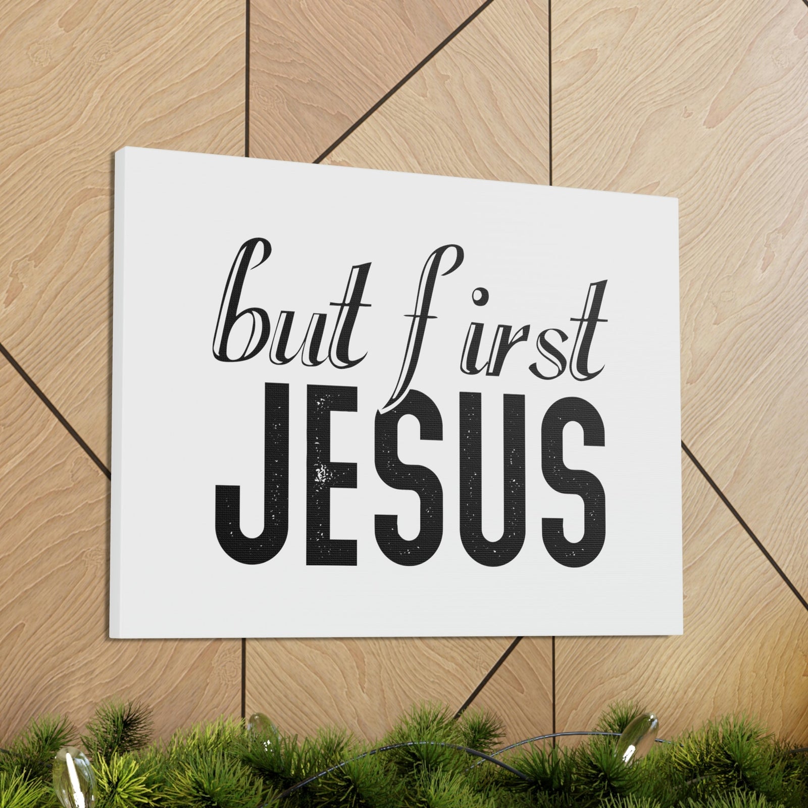 Scripture Walls But First, Jesus Matthew 6:33 Bold Christian Wall Art Bible Verse Print Ready to Hang Unframed-Express Your Love Gifts