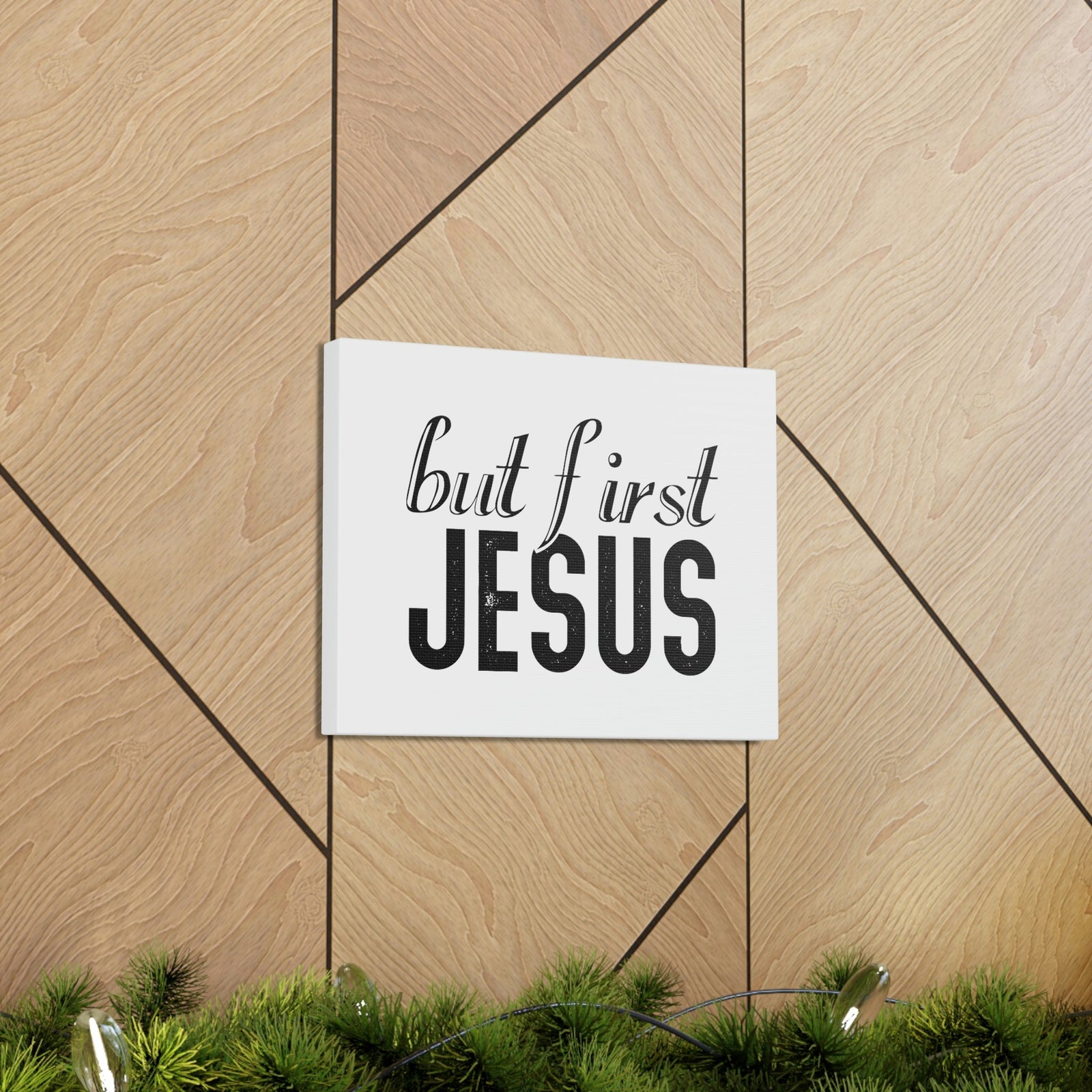 Scripture Walls But First, Jesus Matthew 6:33 Bold Christian Wall Art Bible Verse Print Ready to Hang Unframed-Express Your Love Gifts