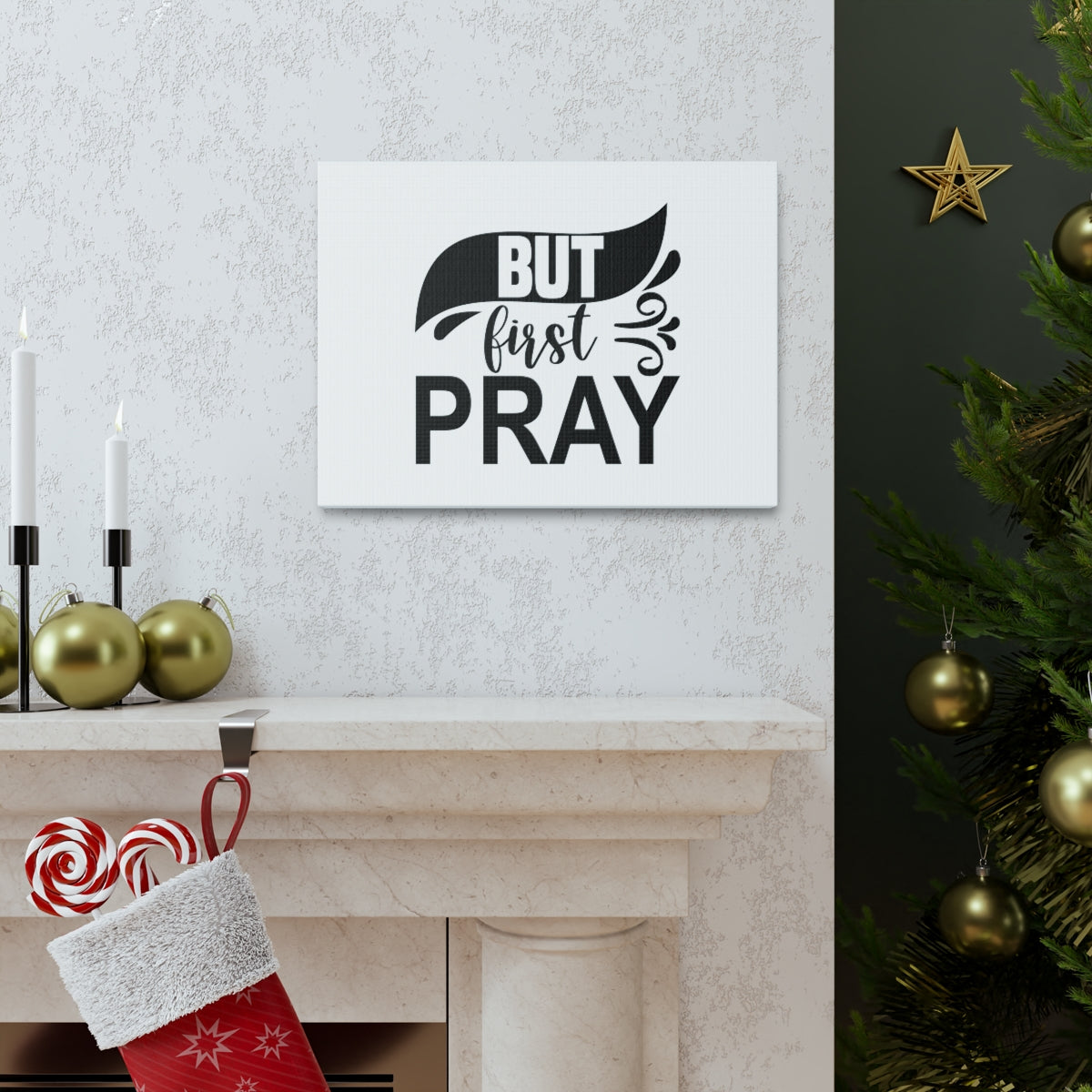 Scripture Walls But First Pray 1 Timothy 2:1 Christian Wall Art Bible Verse Print Ready to Hang Unframed-Express Your Love Gifts