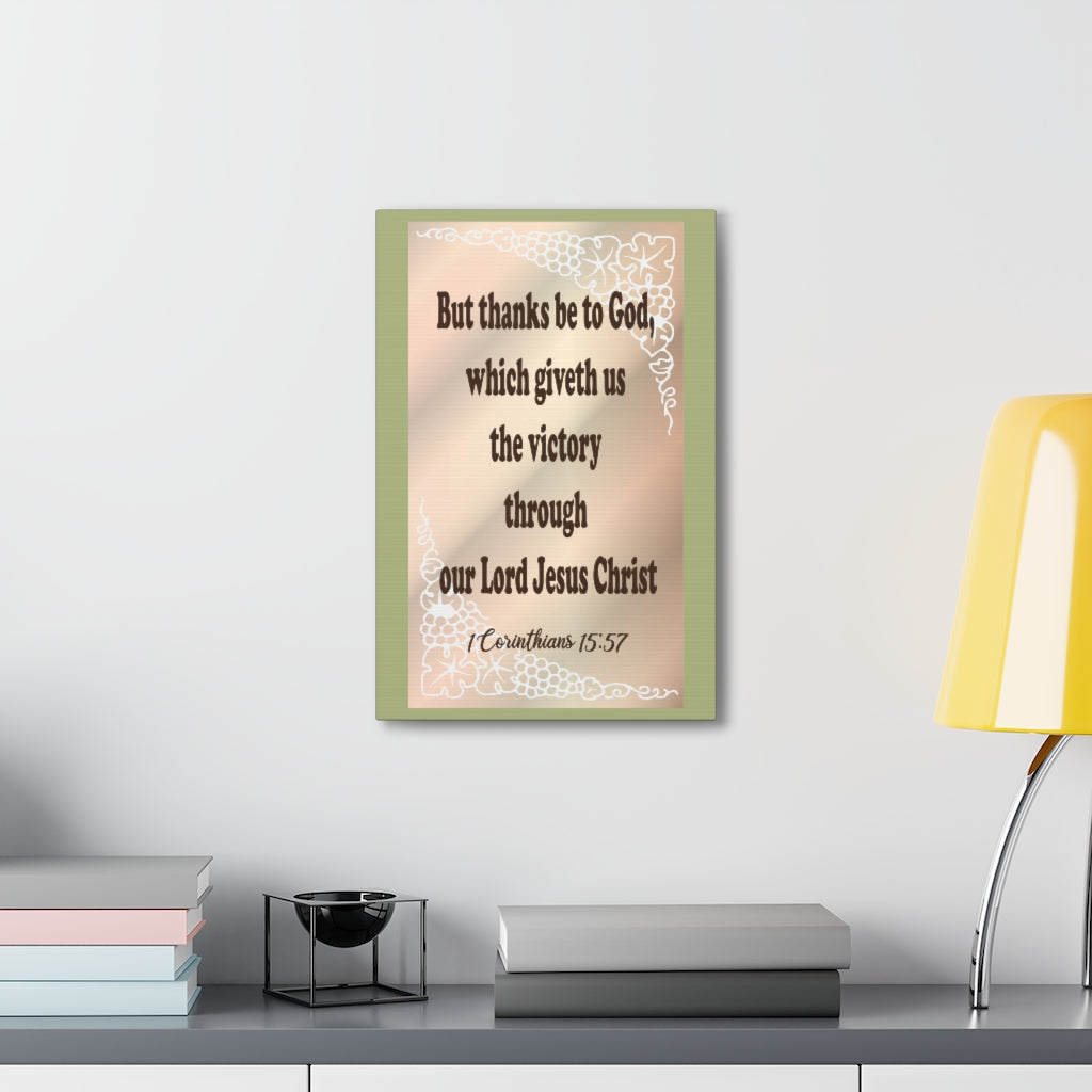 Scripture Walls But Thanks Be To God 1 Corinthians 15:57 Bible Verse Canvas Christian Wall Art Ready To Hang Unframed-Express Your Love Gifts