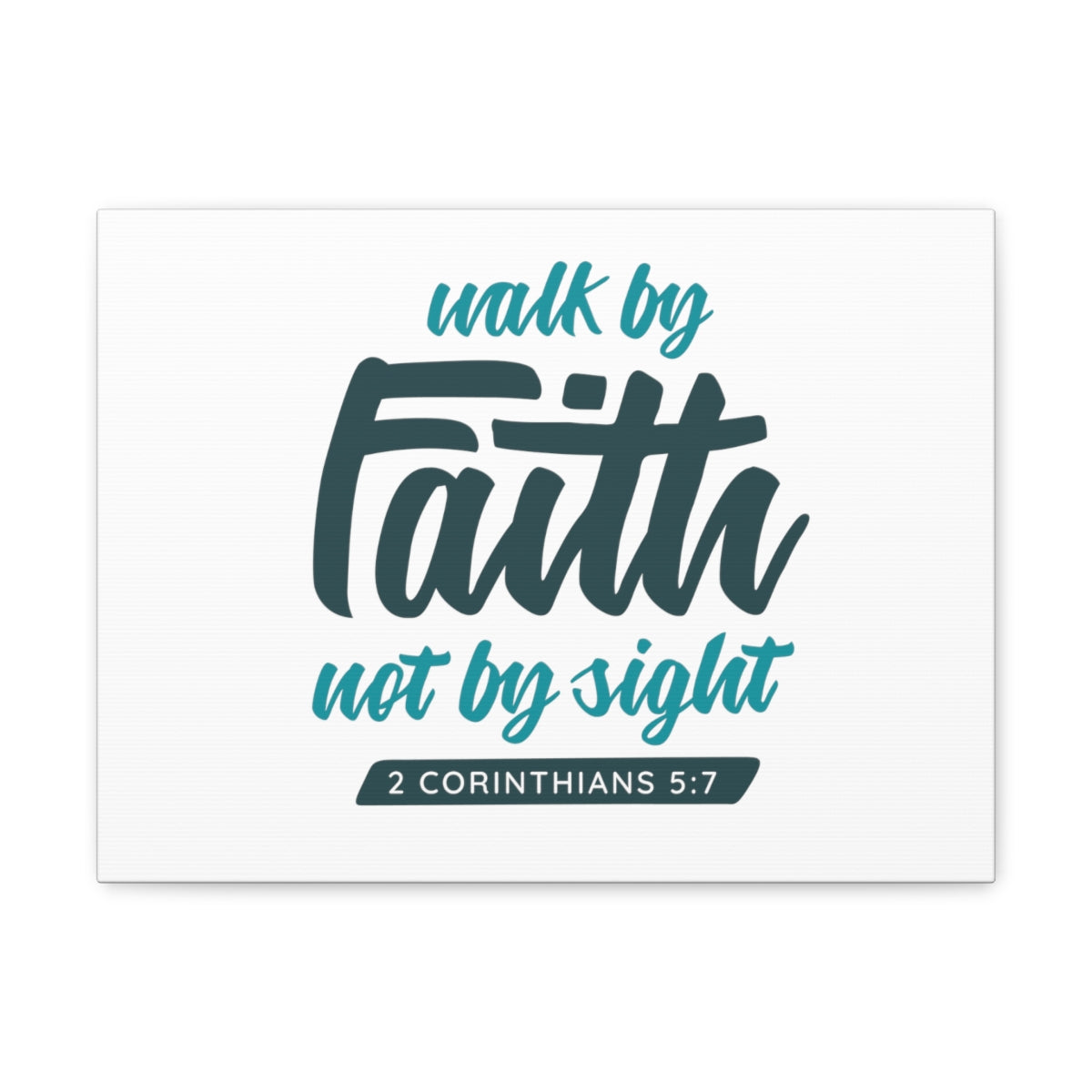 Scripture Walls By Faith 2 Corinthians 5:7 Blue Bible Verse Canvas Christian Wall Art Ready to Hang Unframed-Express Your Love Gifts