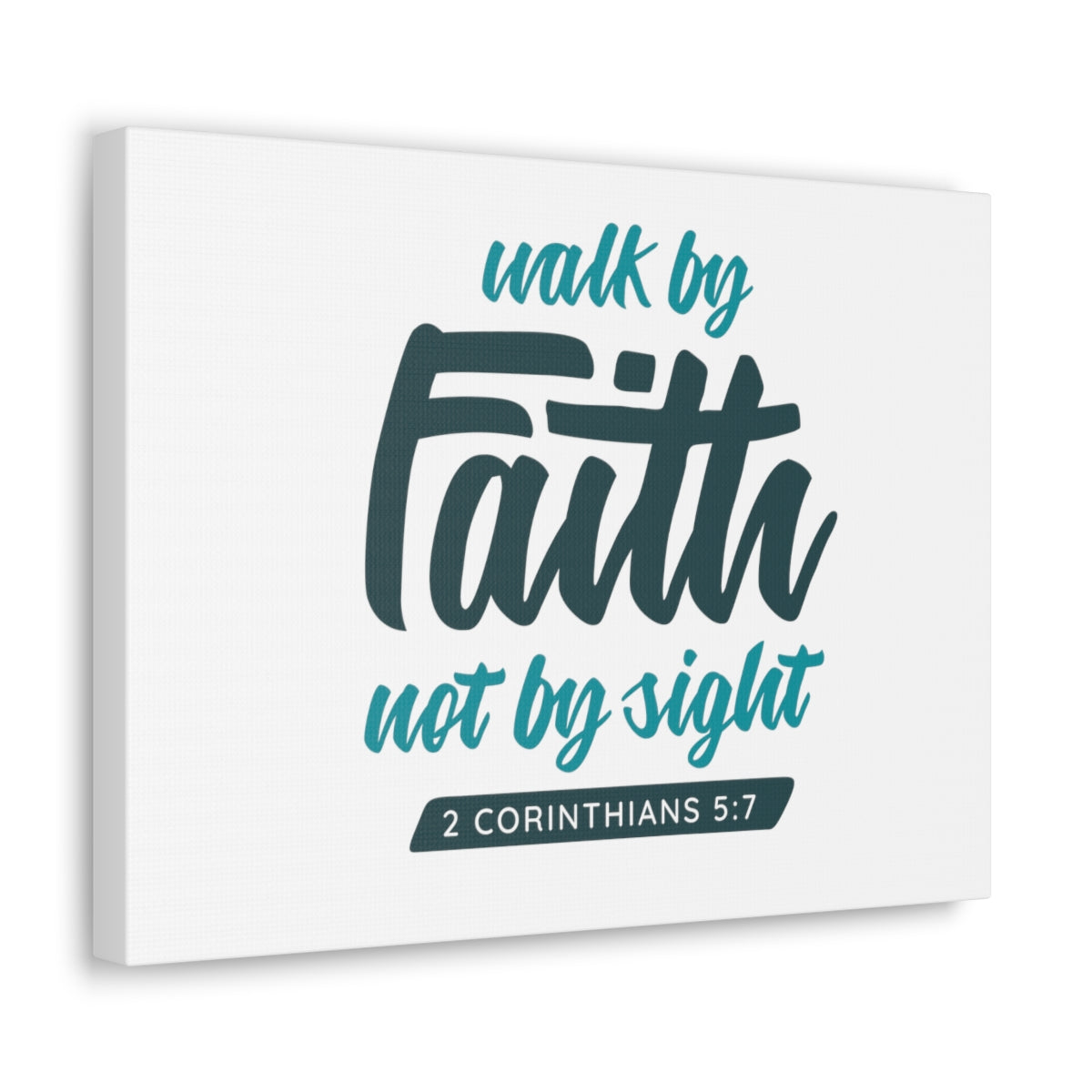 Scripture Walls By Faith 2 Corinthians 5:7 Blue Bible Verse Canvas Christian Wall Art Ready to Hang Unframed-Express Your Love Gifts