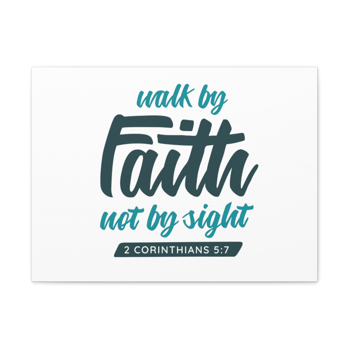 Scripture Walls By Faith 2 Corinthians 5:7 Blue Bible Verse Canvas Christian Wall Art Ready to Hang Unframed-Express Your Love Gifts