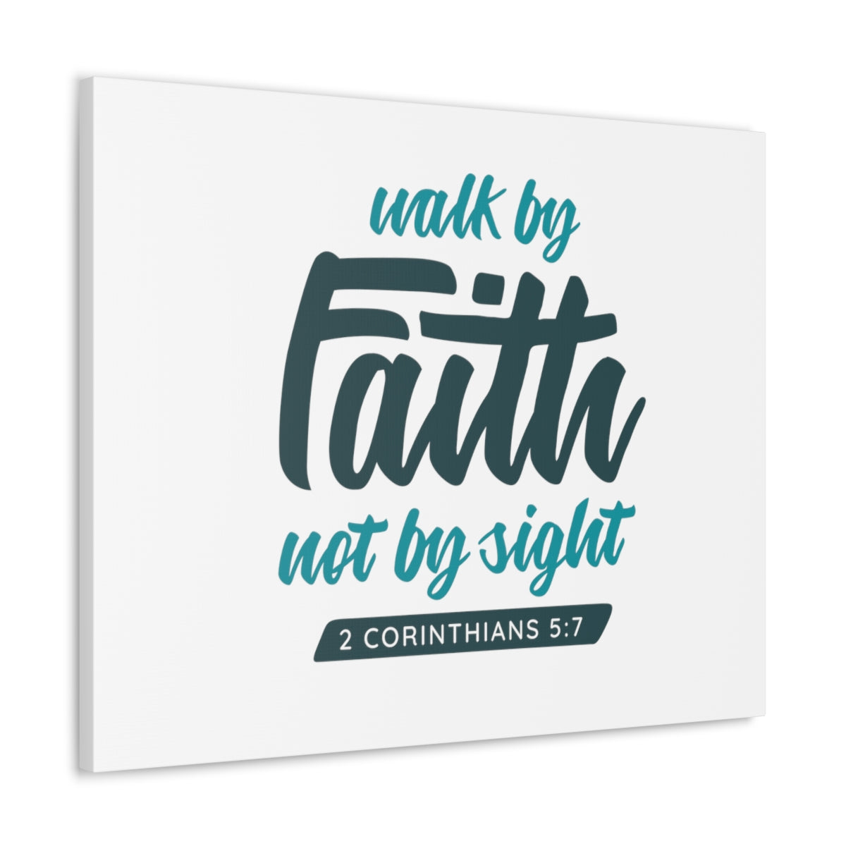Scripture Walls By Faith 2 Corinthians 5:7 Blue Bible Verse Canvas Christian Wall Art Ready to Hang Unframed-Express Your Love Gifts