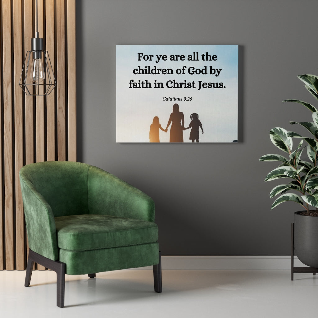 Scripture Walls By Faith Galatians 3:26 Bible Verse Canvas Christian Wall Art Ready to Hang Unframed-Express Your Love Gifts