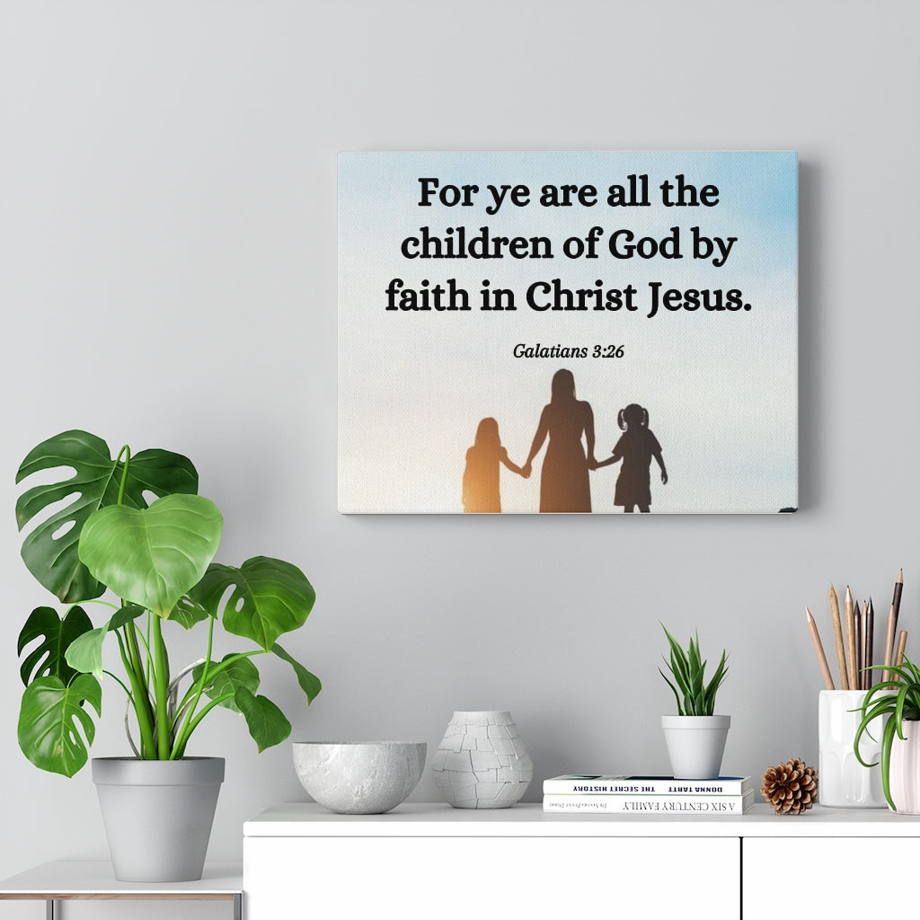 Scripture Walls By Faith Galatians 3:26 Bible Verse Canvas Christian Wall Art Ready to Hang Unframed-Express Your Love Gifts