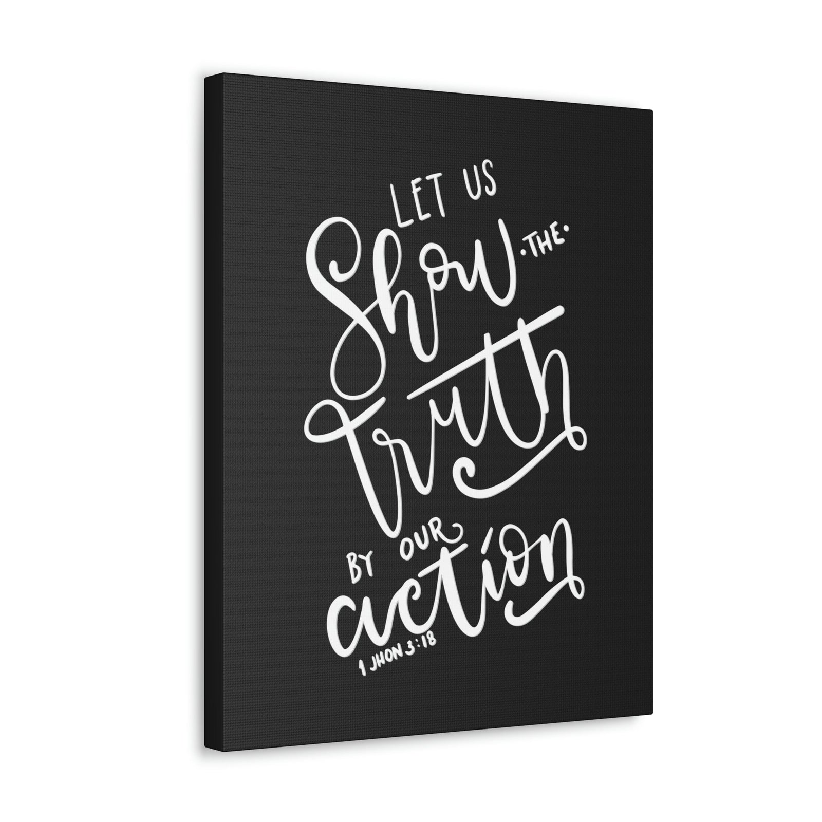 Scripture Walls By Our Action 1 John 3:18 Bible Verse Canvas Christian Wall Art Ready to Hang Unframed-Express Your Love Gifts