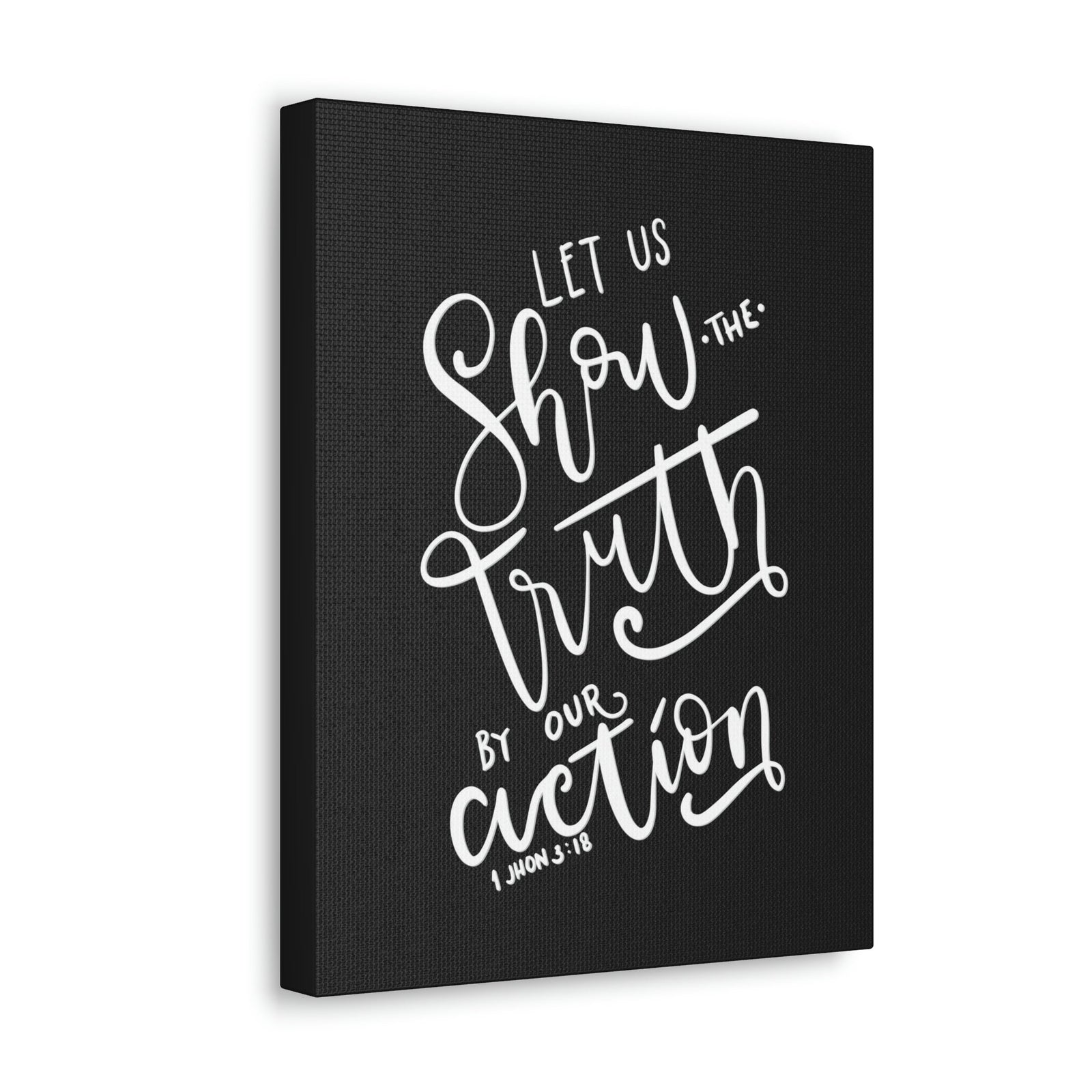 Scripture Walls By Our Action 1 John 3:18 Bible Verse Canvas Christian Wall Art Ready to Hang Unframed-Express Your Love Gifts