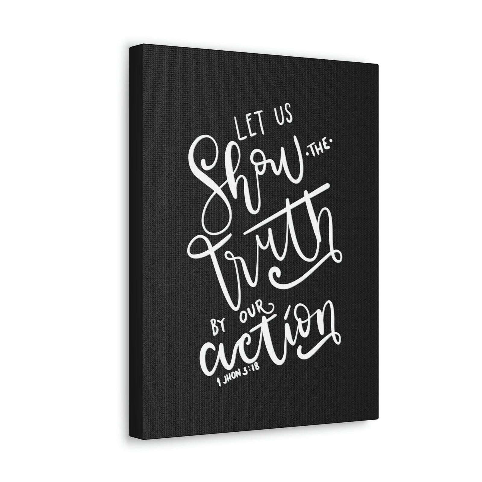 Scripture Walls By Our Action 1 John 3:18 Bible Verse Canvas Christian Wall Art Ready to Hang Unframed-Express Your Love Gifts