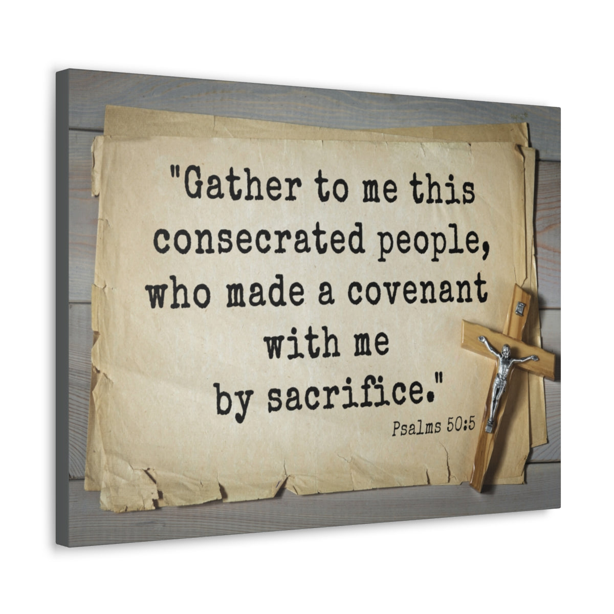 Scripture Walls By Sacrifice Psalm 50:5 Bible Verse Canvas Christian Wall Art Ready to Hang Unframed-Express Your Love Gifts