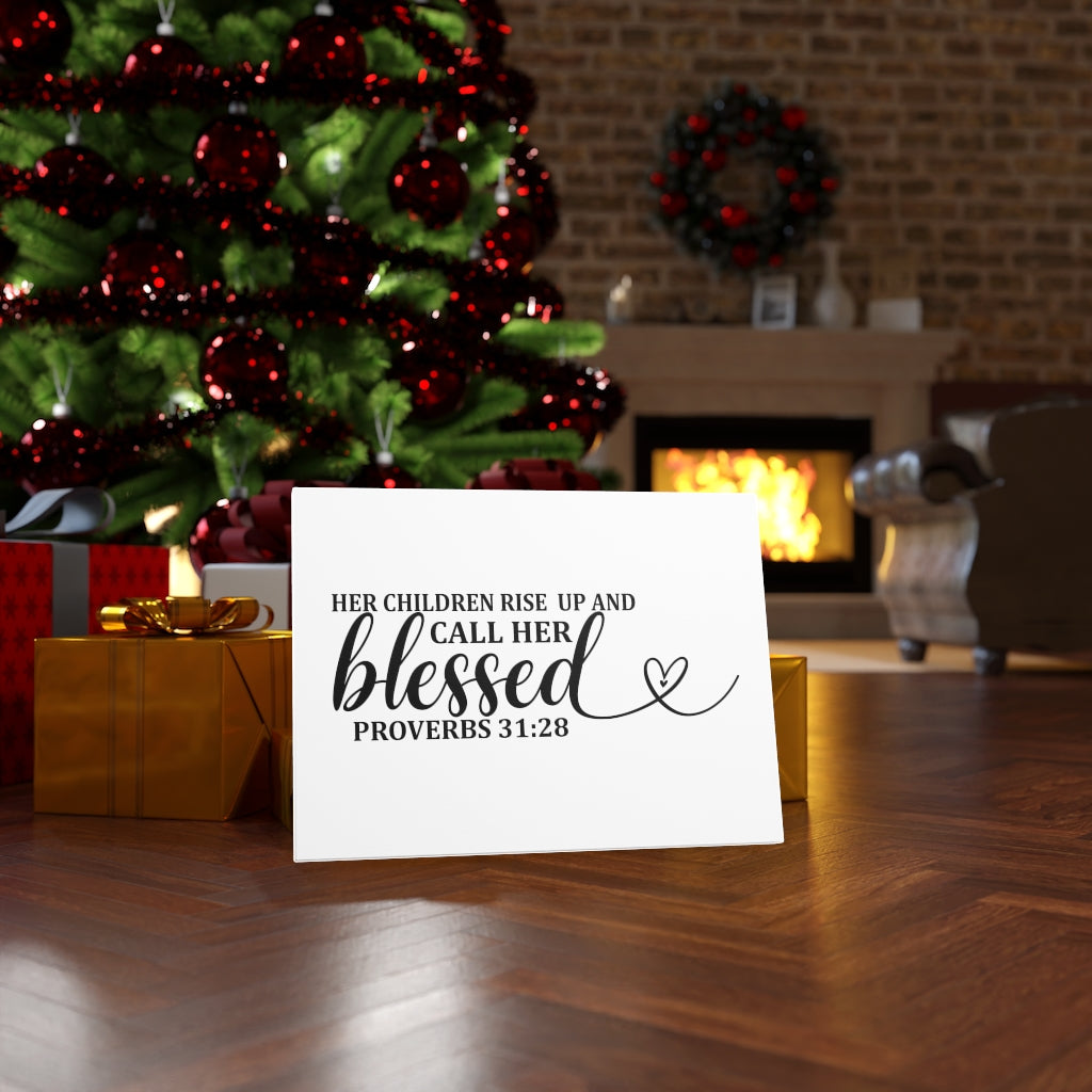 Scripture Walls Call Her Blessed Proverbs 31:28 Bible Verse Canvas Christian Wall Art Ready to Hang Unframed-Express Your Love Gifts