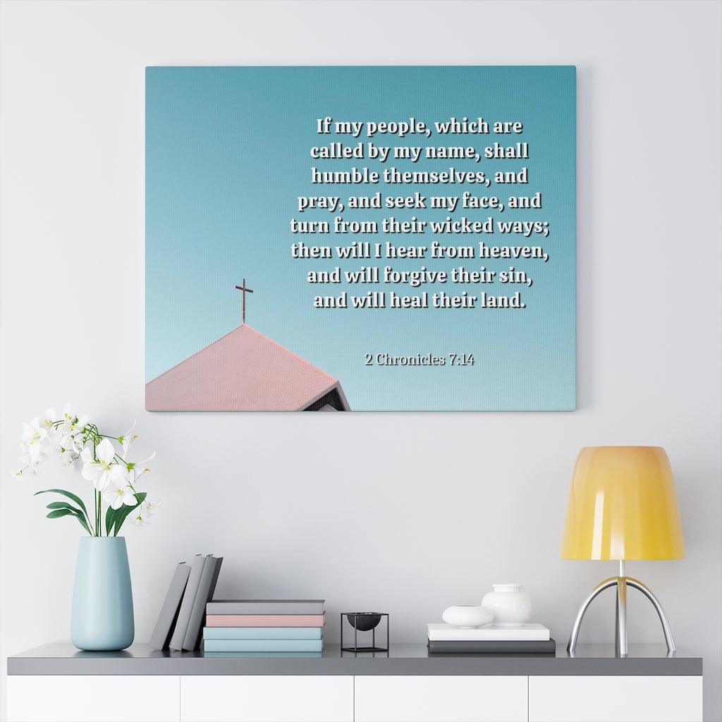 Scripture Walls Called By My Name 2 Chronicles 7:14 Bible Verse Canvas Christian Wall Art Ready to Hang Unframed-Express Your Love Gifts