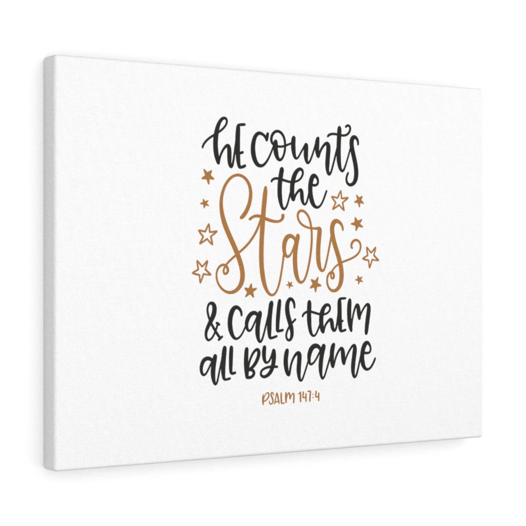 Scripture Walls Calls Them Psalm 147:4 Bible Verse Canvas Christian Wall Art Ready to Hang Unframed-Express Your Love Gifts