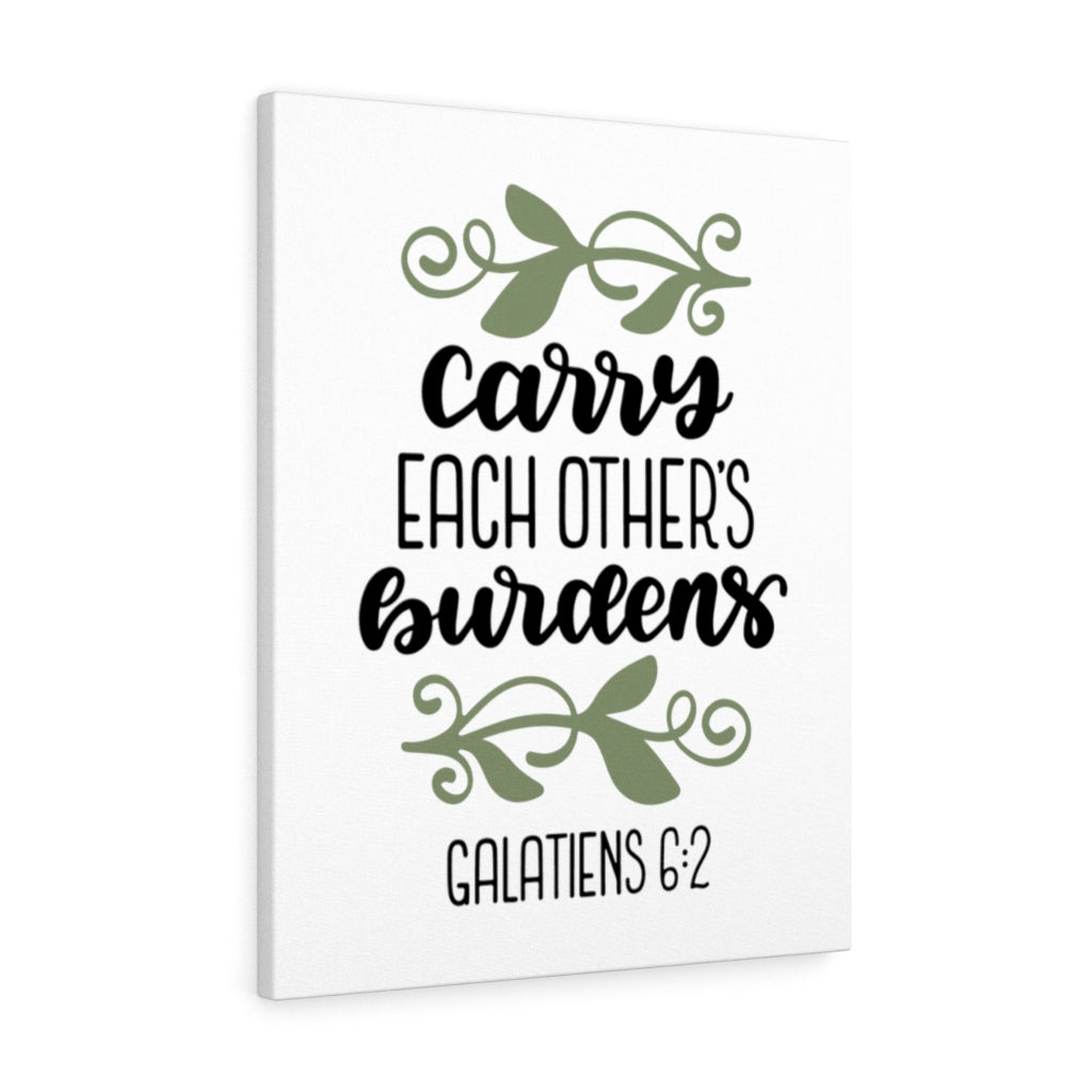 Scripture Walls Carry Each Other's Burdens Galatiens 6:2 Bible Verse Canvas Christian Wall Art Ready to Hang Unframed-Express Your Love Gifts