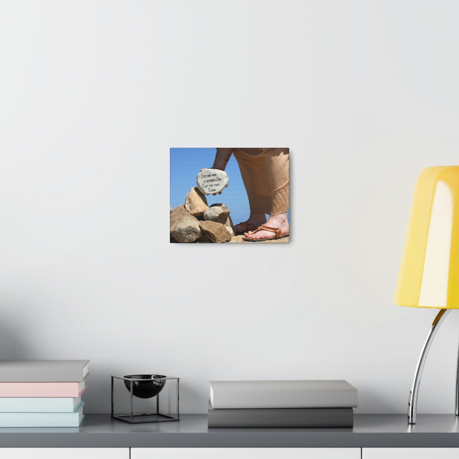 Scripture Walls Cast The First Stone John 8:7 Christian Wall Art Bible Verse Print Ready to Hang Unframed-Express Your Love Gifts