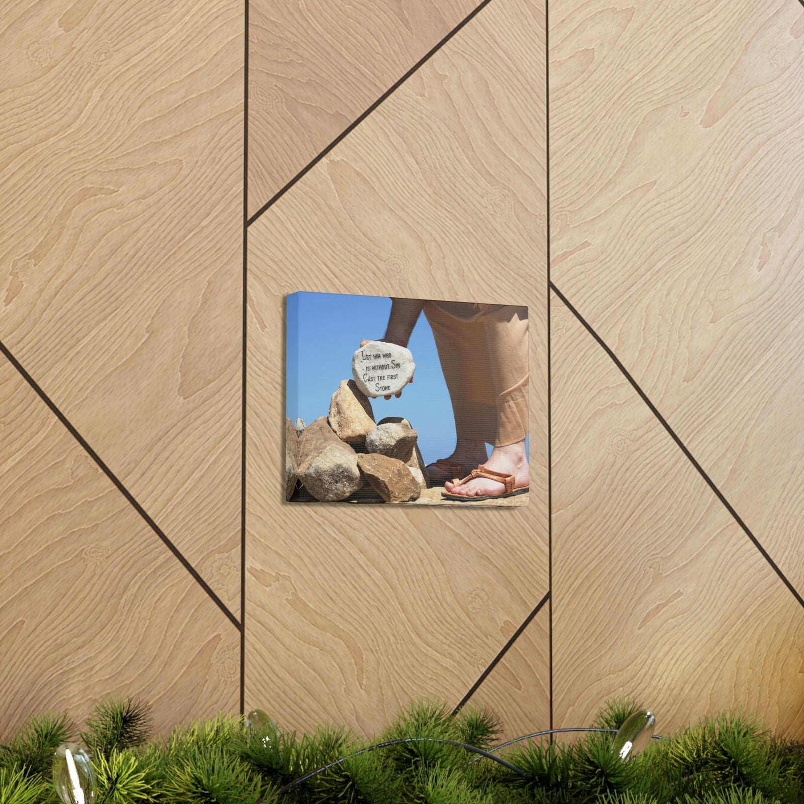 Scripture Walls Cast The First Stone John 8:7 Christian Wall Art Bible Verse Print Ready to Hang Unframed-Express Your Love Gifts