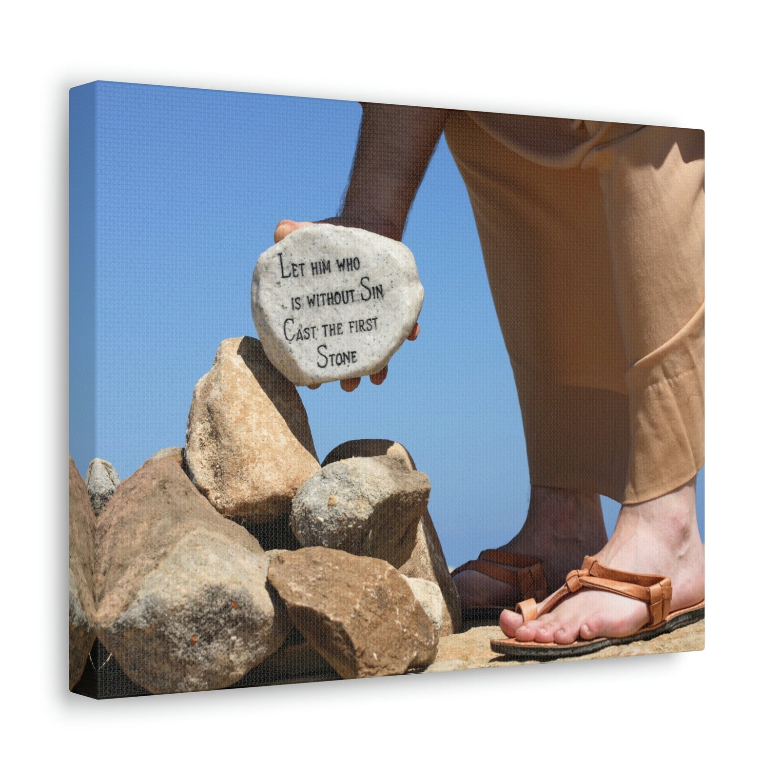 Scripture Walls Cast The First Stone John 8:7 Christian Wall Art Bible Verse Print Ready to Hang Unframed-Express Your Love Gifts