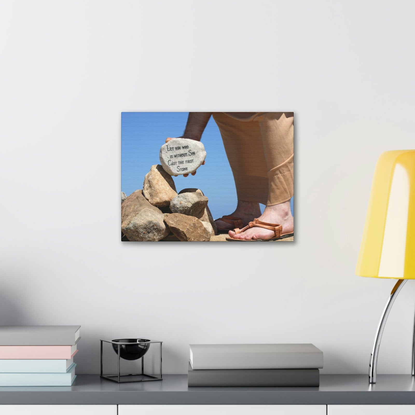 Scripture Walls Cast The First Stone John 8:7 Christian Wall Art Bible Verse Print Ready to Hang Unframed-Express Your Love Gifts